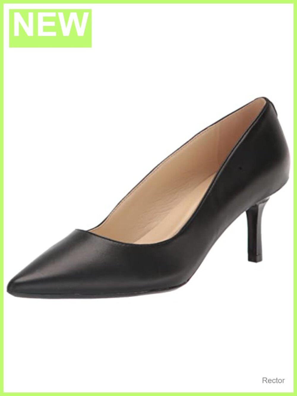 Nine West Faux Leather Kitten Heel Pumps Pointed Toe Padded Insole 9X9 Tech